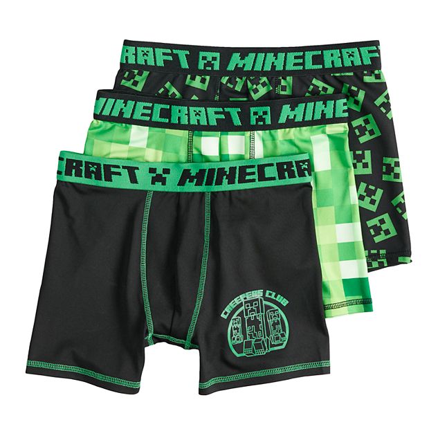 Minecraft Boys Boxer Shorts Multicoloured Character Placement Print -  Creeper , Skeleton & Enderman