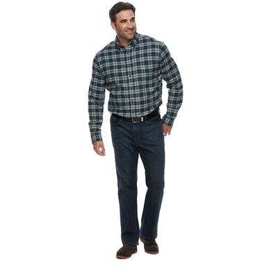 Big & Tall Croft & Barrow® Regular-Fit Flannel Woven Button-Down Shirt