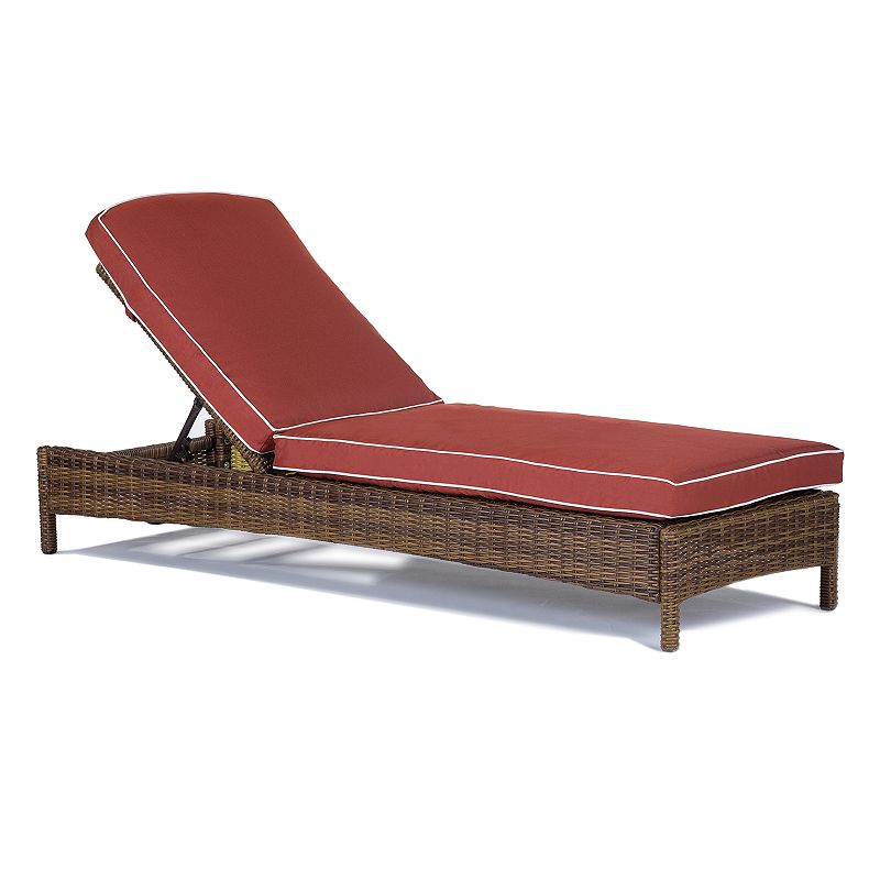 Crosley Furniture Bradenton Patio Chaise Lounge Chair, Red