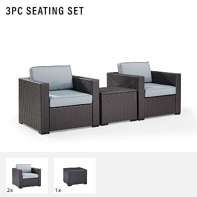 Crosley Furniture Biscayne Patio Wicker Chair & Coffee Table 3-piece Set
