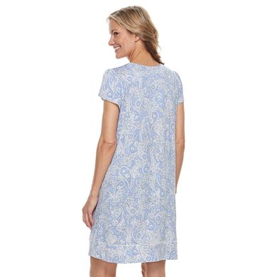 Women's Croft & Barrow® Printed V-Neck Nightgown