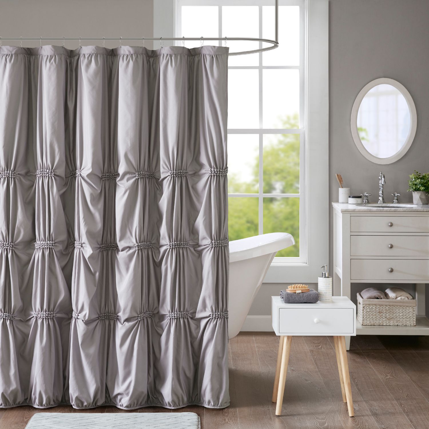 pleated shower curtain