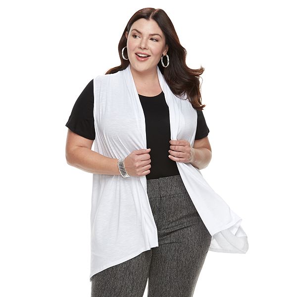 Plus size sleeveless clearance cardigan