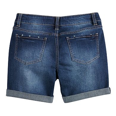 Girls 7-16 SO® Rolled Cuff Fashion Midi Denim Shorts