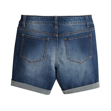 Girls 7-16 SO® Rolled Cuff Fashion Midi Denim Shorts
