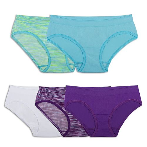 Girls 616 Fruit of the Loom 5pack Seamless Bikini Panties