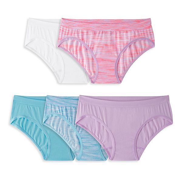 Fruit of the Loom Womens Seamless Panty Bikini Style Underwear, Assorted, 5  US : : Clothing, Shoes & Accessories
