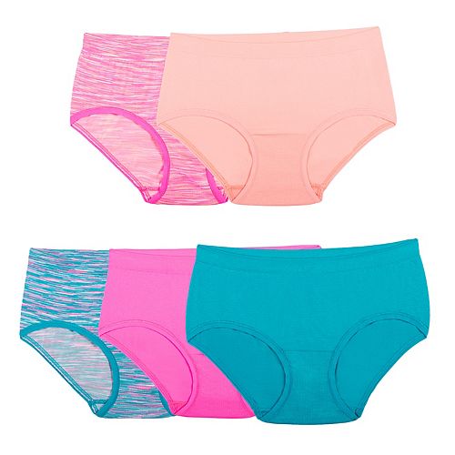 Girls 616 Fruit of the Loom 5pack Seamless Brief Panties