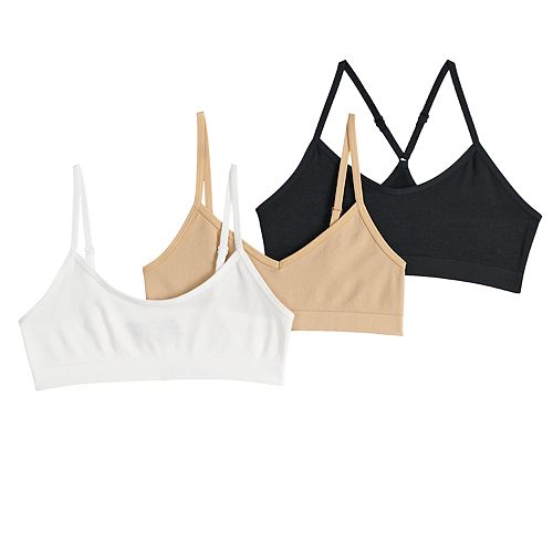 Girls 716 Maidenform 3pack Beginner Crop Bras