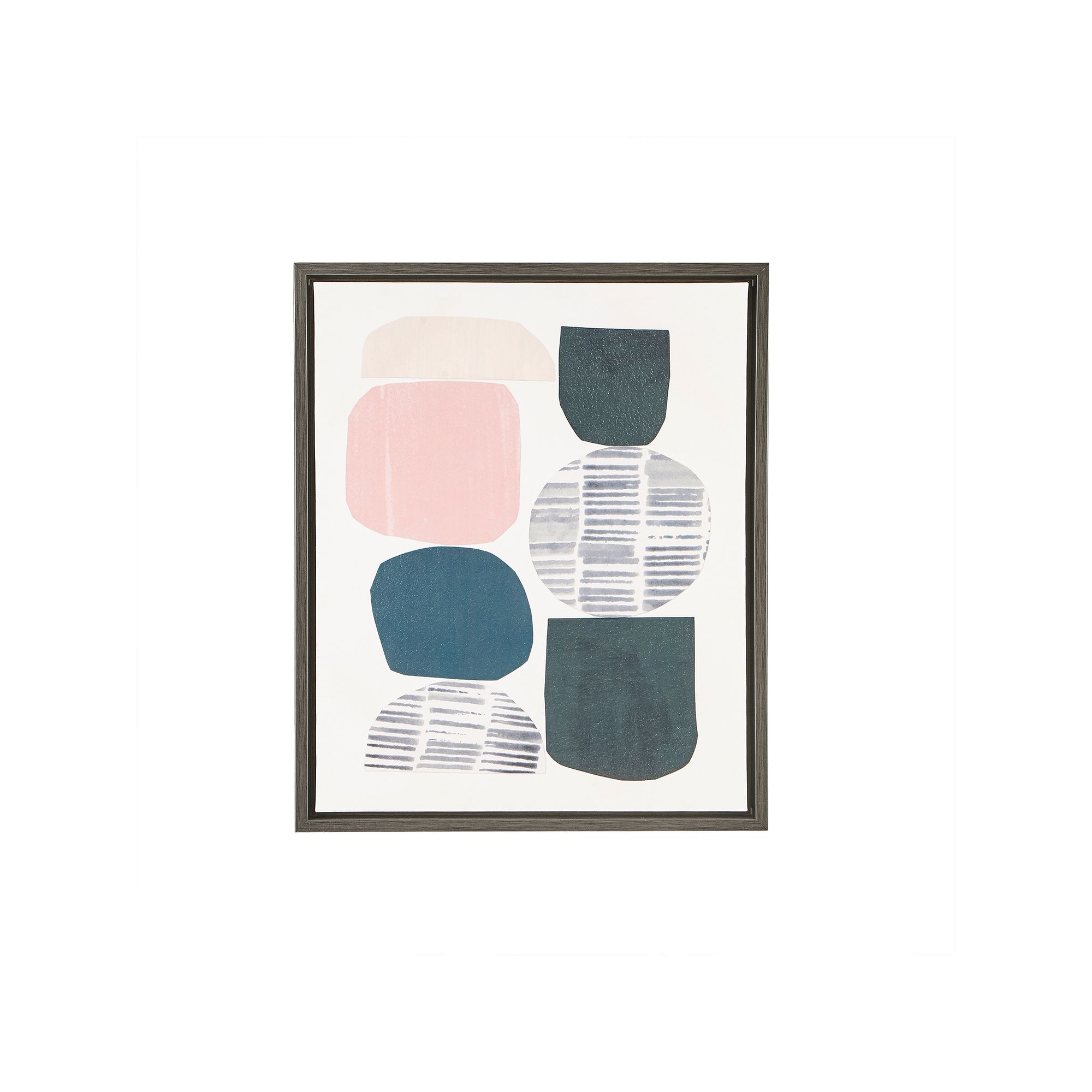 Intelligent Design Grey Rock Garden Abstract Framed Canvas Wall Art 2-Piece