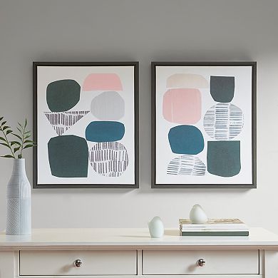 Intelligent Design Grey Rock Garden Canvas 2 Piece Set