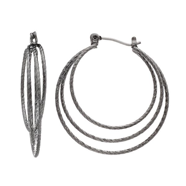 Simply Vera Vera Wang Textured Triple-Hoop Earrings