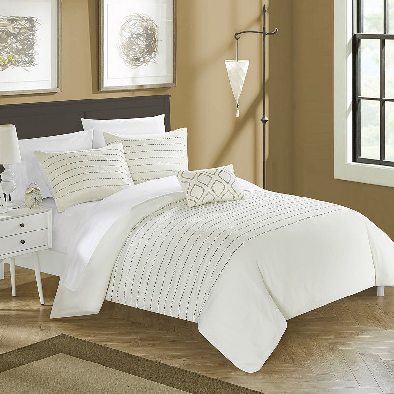 33631586 Bea Duvet Cover Set, Beige Over, Queen sku 33631586