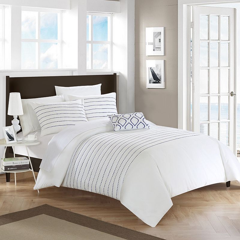 76211857 Bea Duvet Cover Set, White, Queen sku 76211857