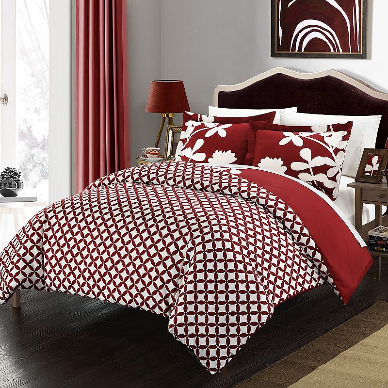 34209165 Calla Lily 3-piece Duvet Cover Set, Red, King sku 34209165