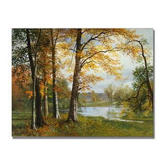 Trademark Fine Art A Quiet Lake Canvas Wall Art