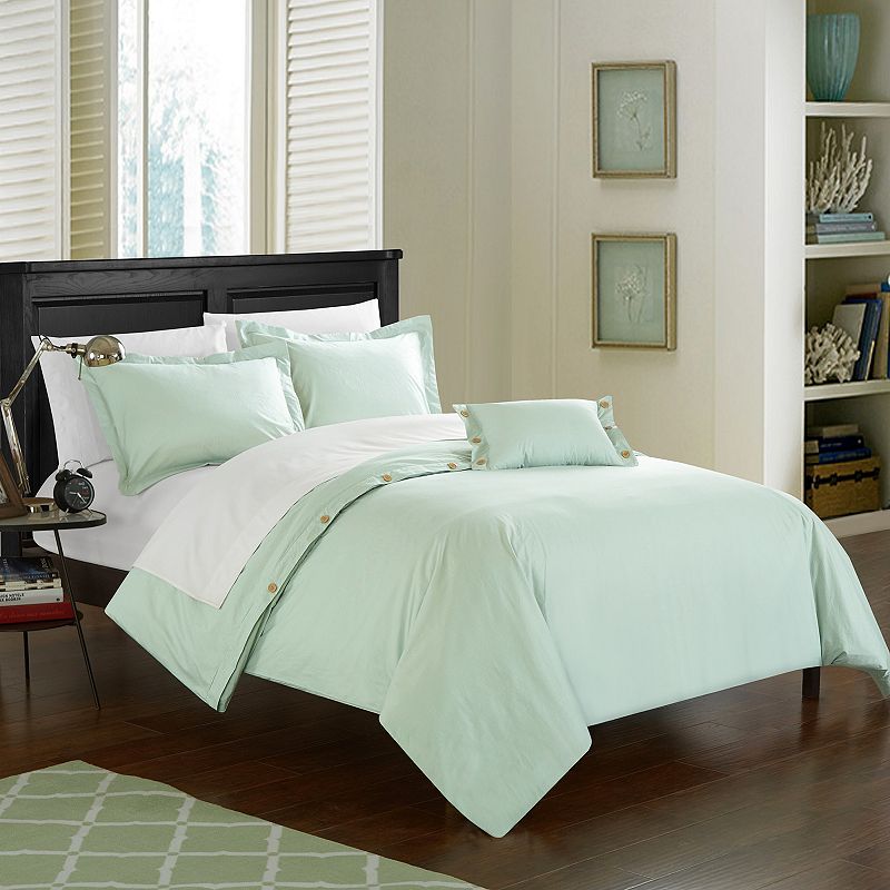 76627275 Hartford Duvet Cover Set, Green, Queen sku 76627275