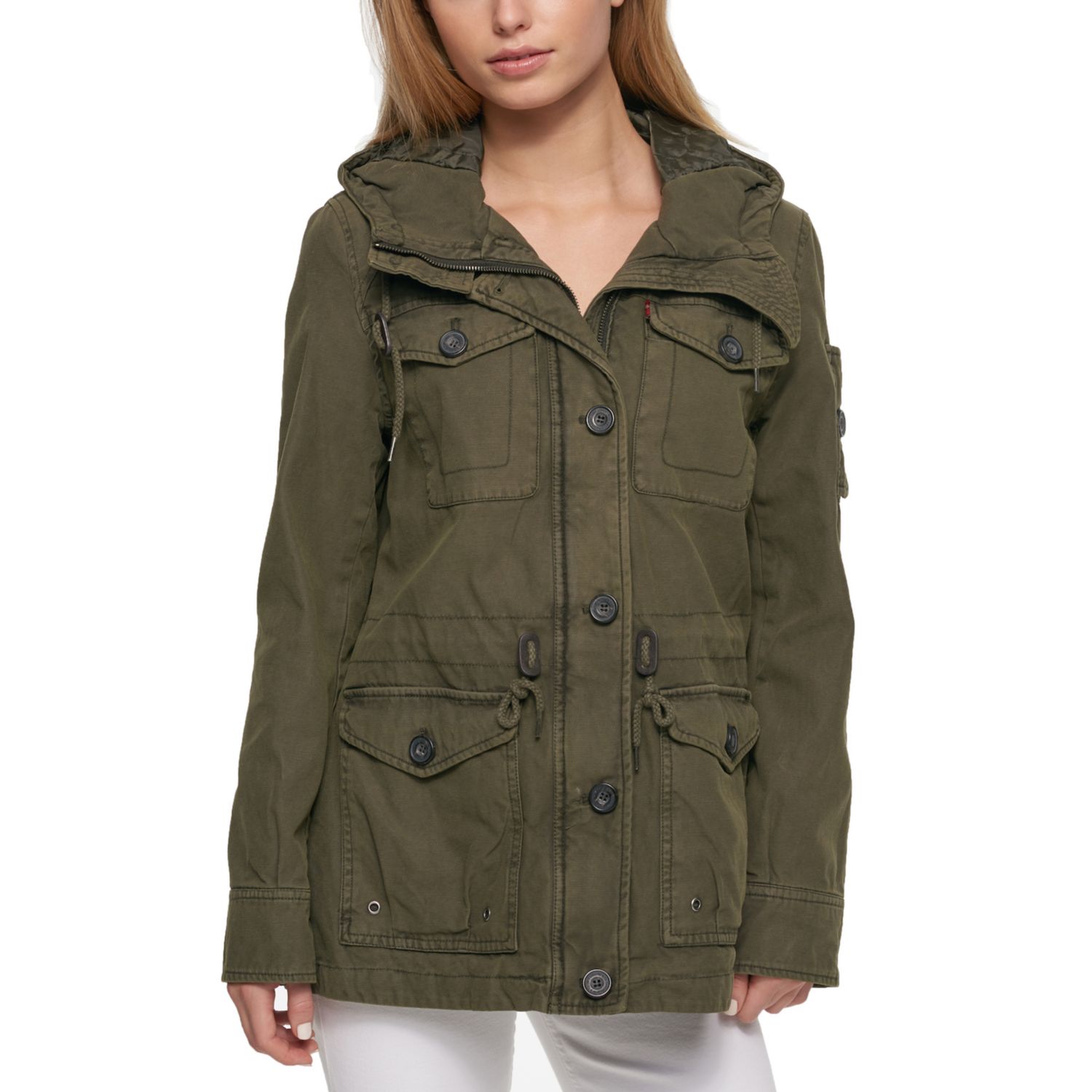 levi's hooded military jacket womens