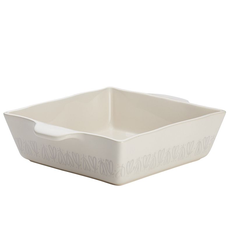 Ayesha Curry Home Collection 8-inch Square Stoneware Baker, White, 8X8