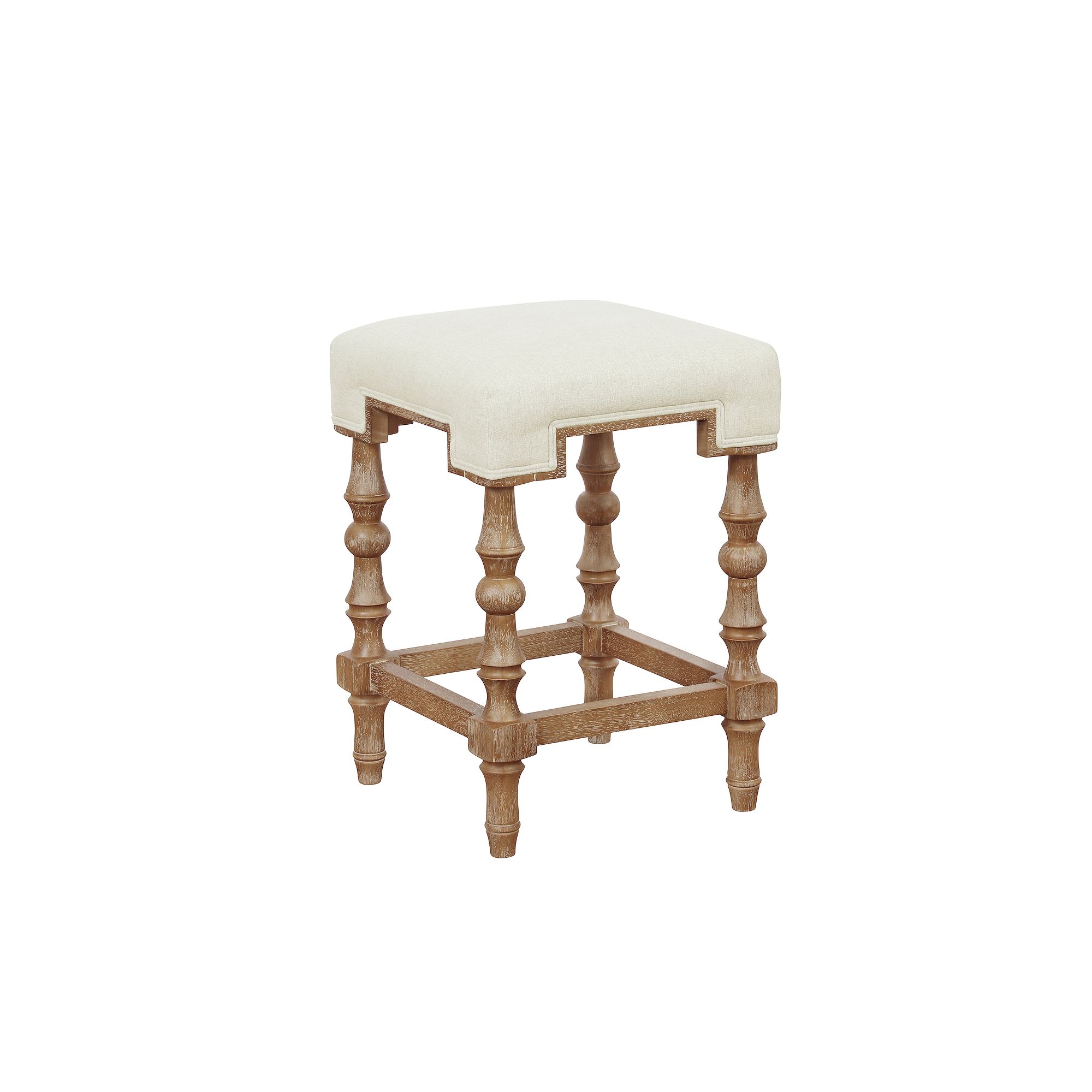 Linon Shelly Rustic Backless Counter Stool, Beige