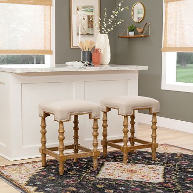 Linon Shelly Rustic Backless Counter Stool