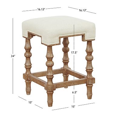 Linon Shelly Rustic Backless Counter Stool