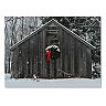 Trademark Fine Art Christmas Barn In The Snow Canvas Wall Art