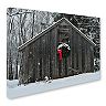 Trademark Fine Art Christmas Barn In The Snow Canvas Wall Art