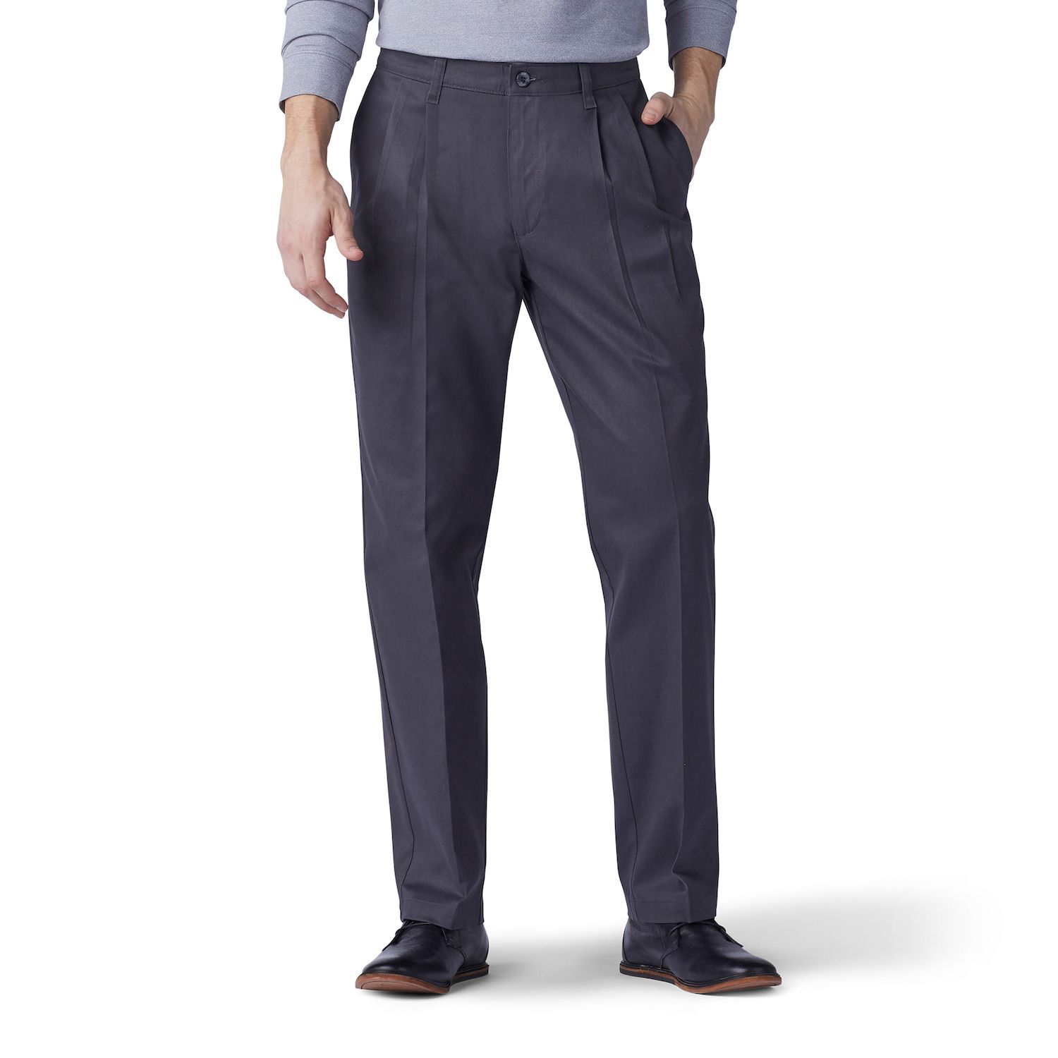 lee men's total freedom stretch relaxed fit flat front pant