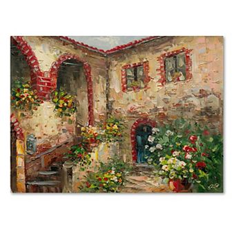 Trademark Fine Art Tuscany Courtyard Canvas Wall Art