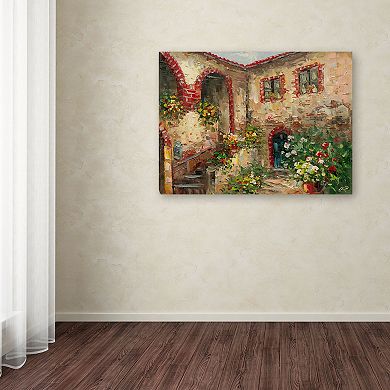 Trademark Fine Art Tuscany Courtyard Canvas Wall Art