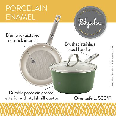 Ayesha Curry Home Collection Porcelain Enamel Nonstick Skillet Twin Pack