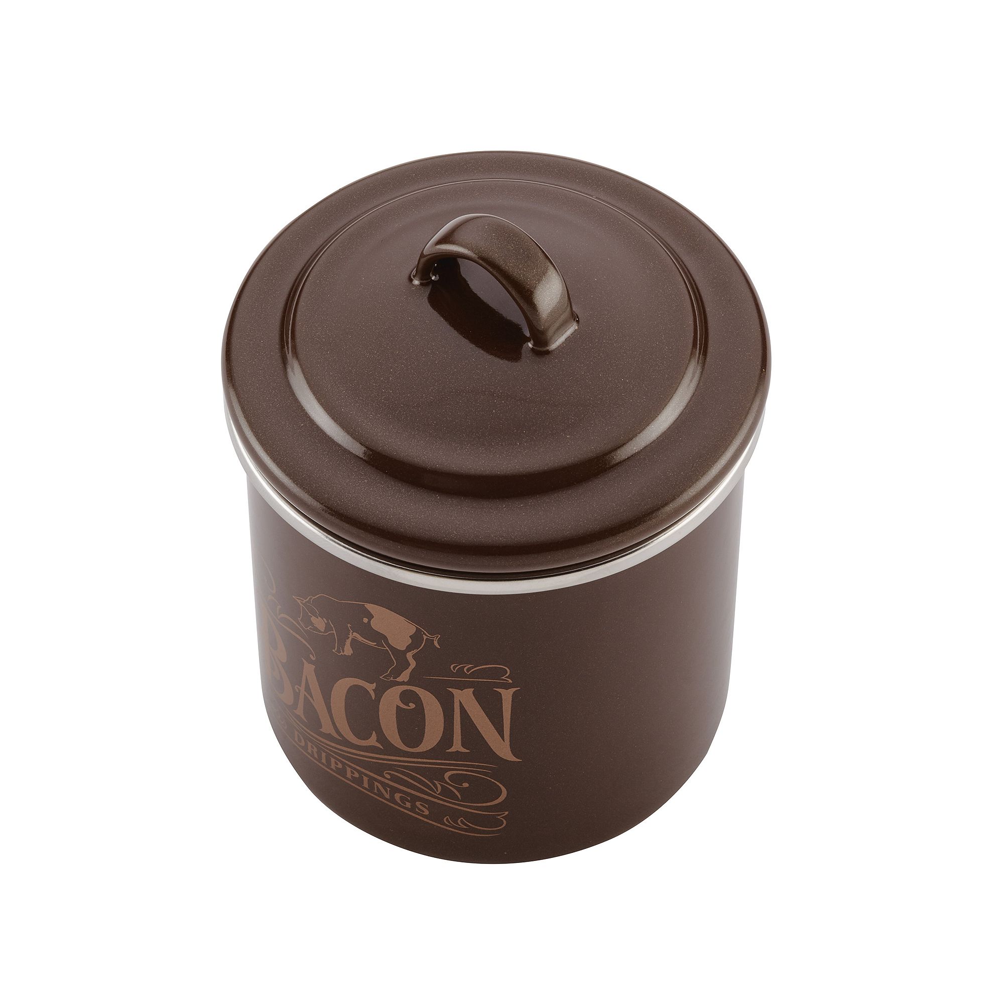 Ayesha Curry Enamel-on-Steel Bacon Grease Can, Brown Sugar