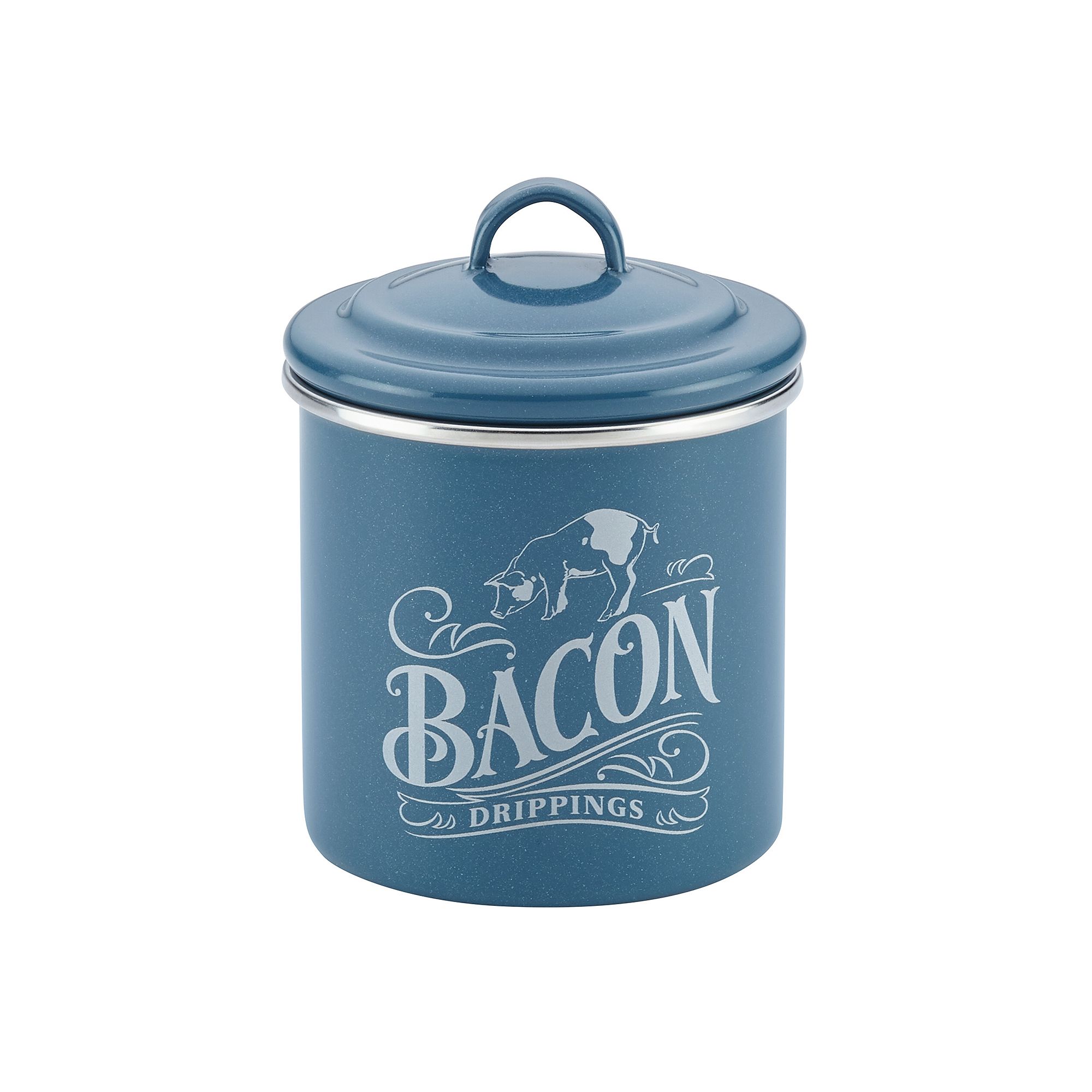 Ayesha Curry Enamel-on-Steel Bacon Grease Can, Blue
