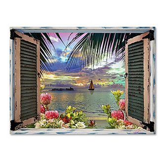 Trademark Fine Art Tropical Window To Paradise III Canvas Wall Art