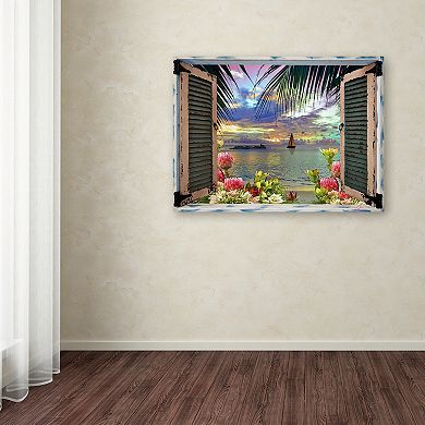 Trademark Fine Art Tropical Window To Paradise III Canvas Wall Art