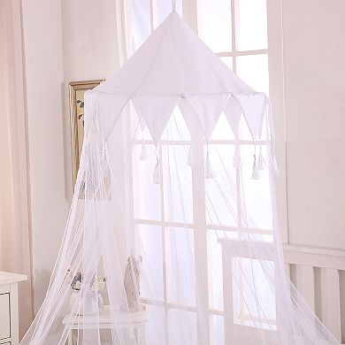 Casablanca Kids Harlequin Sheer Collapsible Hoop Bed Canopy
