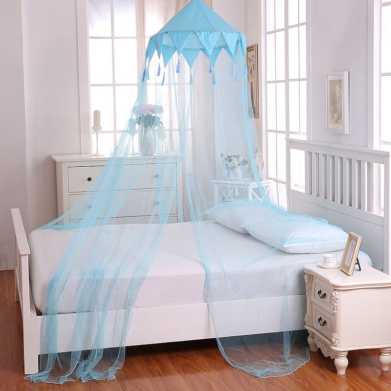 Casablanca Kids Harlequin Sheer Collapsible Hoop Bed Canopy, Blue, OTHER