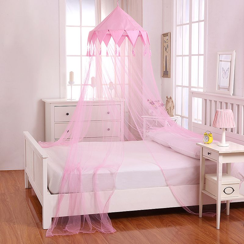 Casablanca Kids Harlequin Sheer Collapsible Hoop Bed Canopy, Pink, OTHER