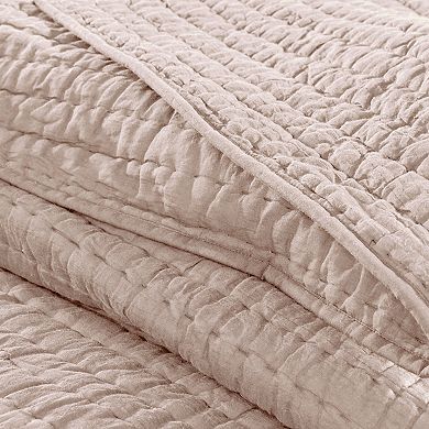 Madison Park Signature Serene 3-Piece Cotton Quilt Set with Shams