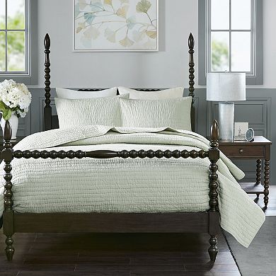 Madison Park Signature Serene 3-Piece Cotton Quilt Set with Shams