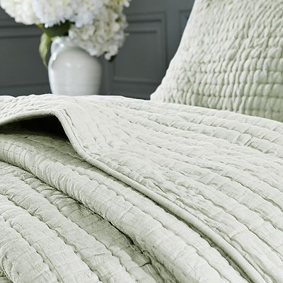 MADISON PARK SIGNATURE Serene King 3 Piece outlet Cotton Quilt Coverlet Set - Linen