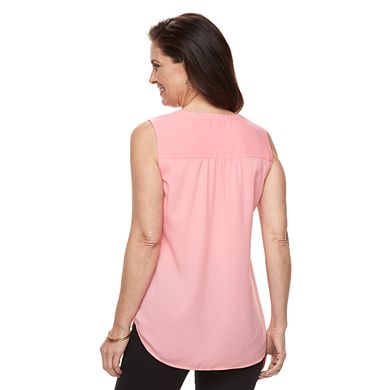 Women's Croft & Barrow® Sleeveless Henley Shirt