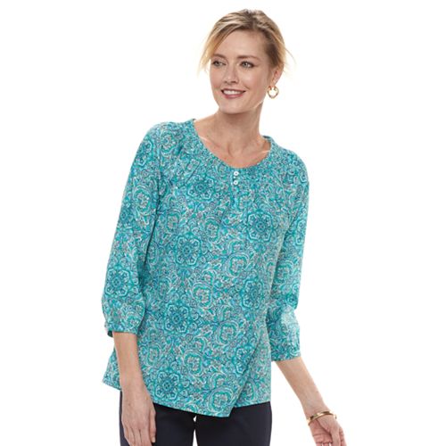 Women's Croft & Barrow® Smocked Peasant Top