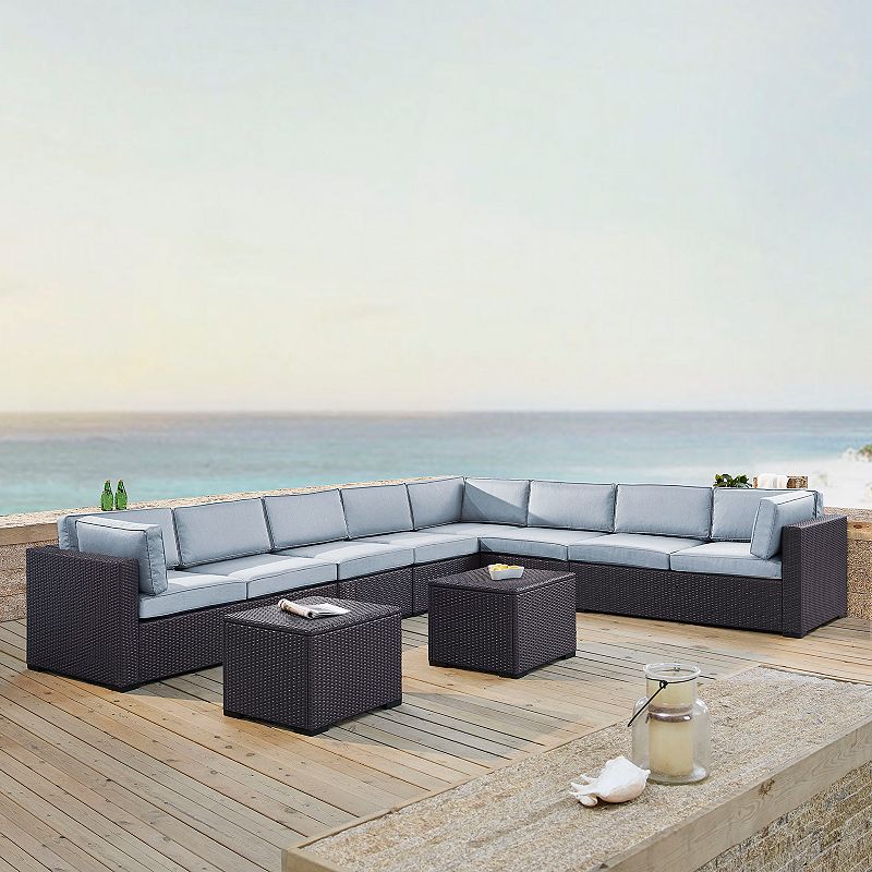 Crosley Furniture Biscayne Patio Wicker Loveseat, Chair & Coffee Table 7-pi
