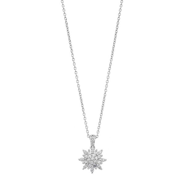 Simply Vera Vera Wang Sterling Silver 1/3 Carat T.W. Diamond Snowflake ...