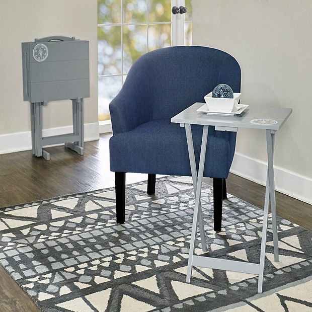 Linon Gray TV Tray Table 5 piece Set