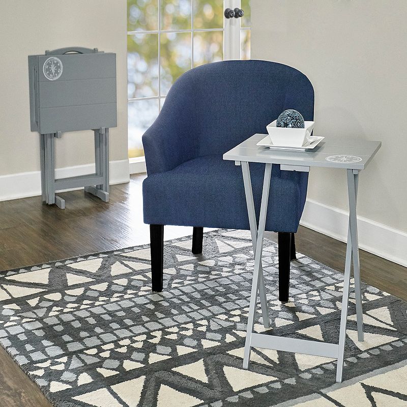 Linon Gray TV Tray Table 5-piece Set, Grey