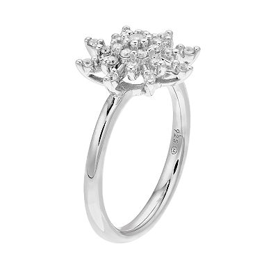 Simply Vera Vera Wang Sterling Silver 1/3 Carat T.W. Diamond Flower Ring