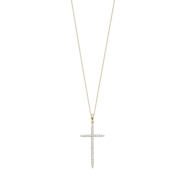 Diamond cross necklace deals kohls